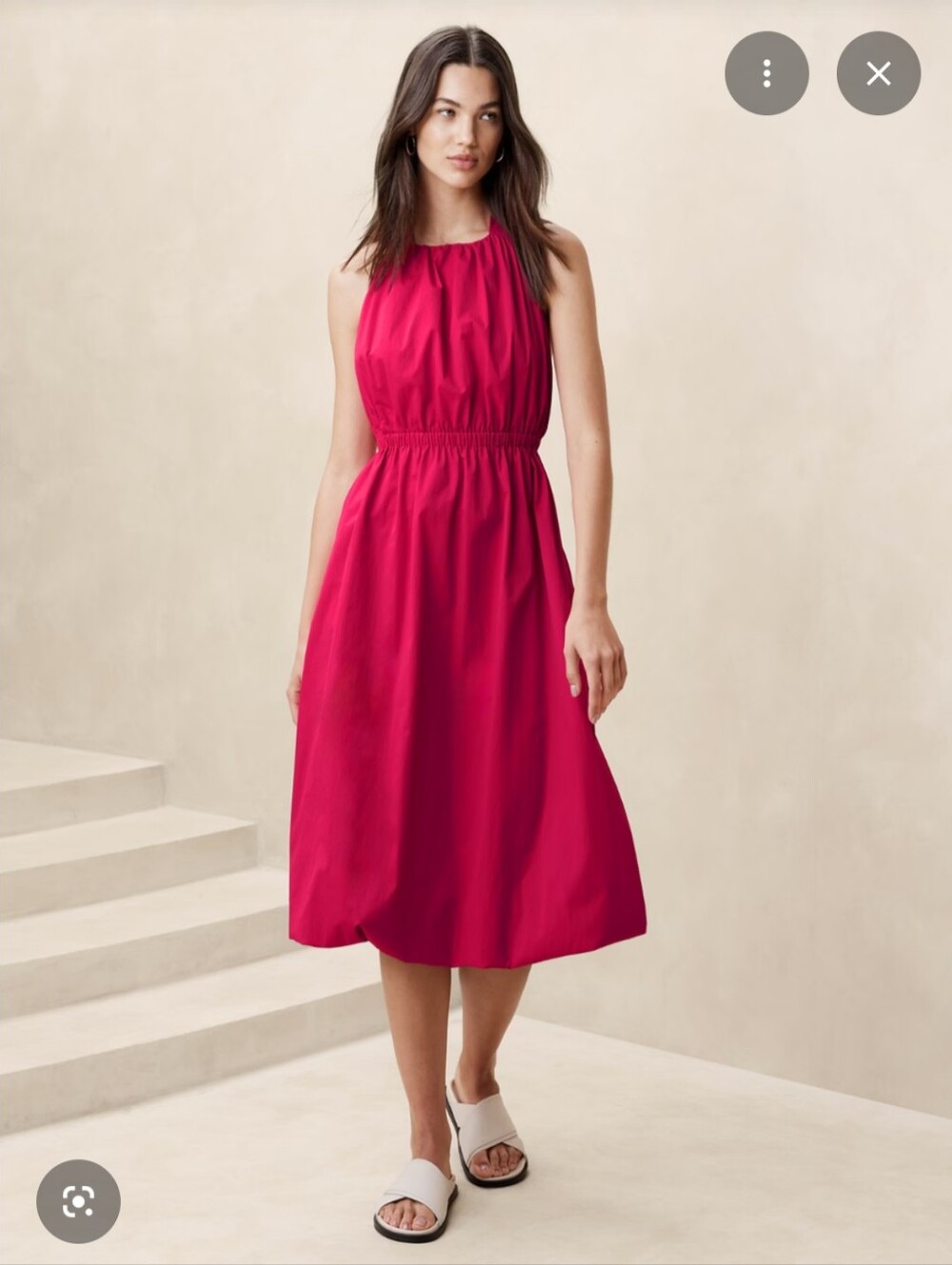 Banana Republic Bubble-Hem Taffeta Midi Dress Sz L NWT